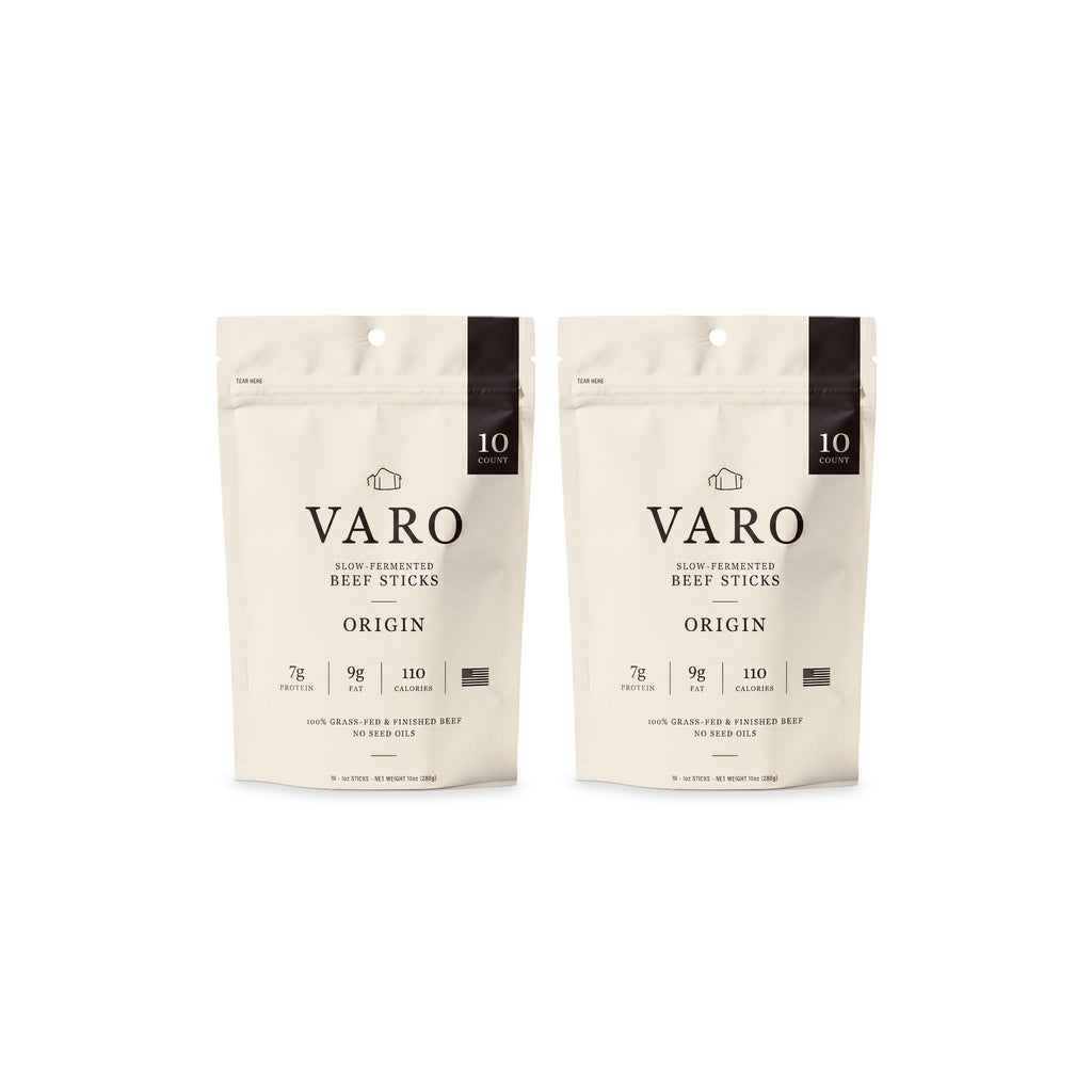 2 bags of VARO ORIGIN beef sticks, 1-Month Autoship