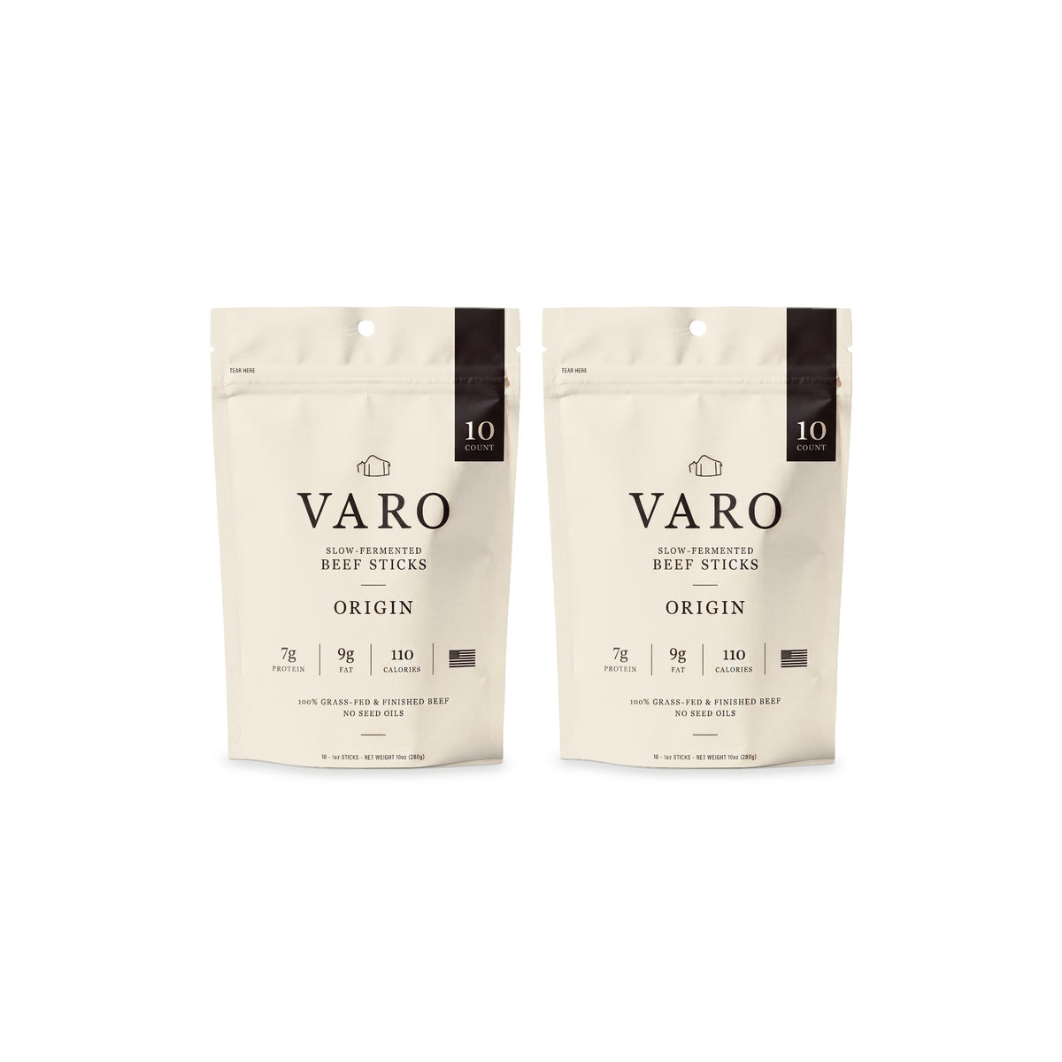 2 bags of VARO ORIGIN beef sticks, 1-Month Autoship